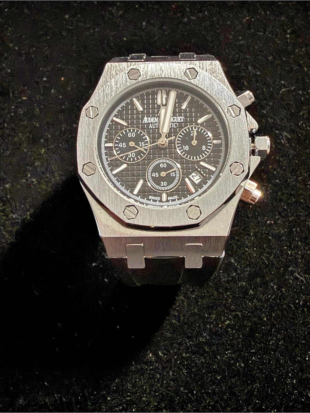 Oak Selfwinding Chronograph Watch Silver & Black